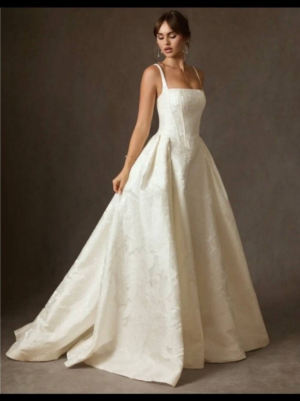 Azazie Ivory Sleeveless Ball Gown Wedding Dress - Picture 2 of 11